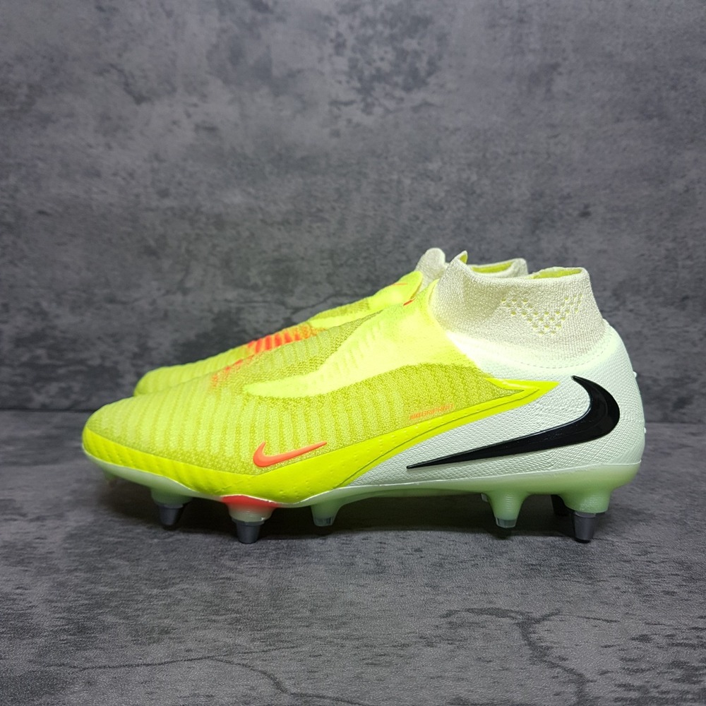 NIKE Phantom 6 High Elite SG AG Cleats Mens 5.5 Womens 7 Crimson Limelight
